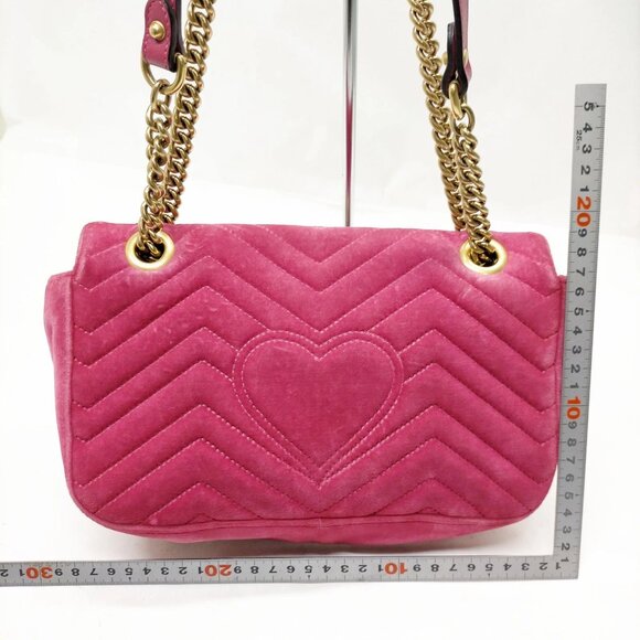 Authentic Gucci Pink Suede Leather Shoulder Bag mon832-110525 - Picture 2 of 16